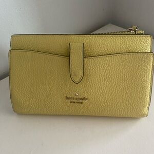 kate spade Yellow Pebbled Leather Wallet Wristlet
